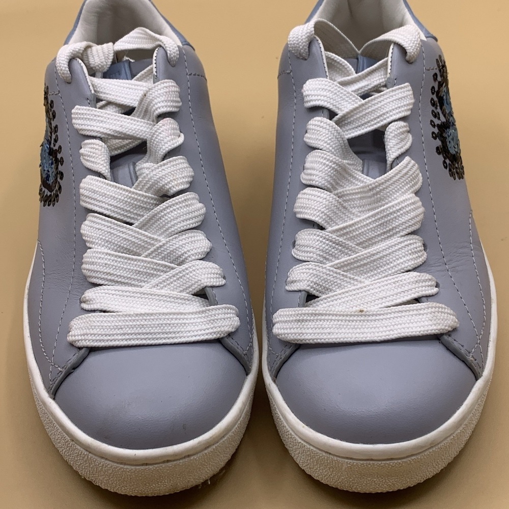 Coach x Keith Haring C101 Women's Lace Up Sneakers Blue Heart - Size 7B - Picture 3 of 12